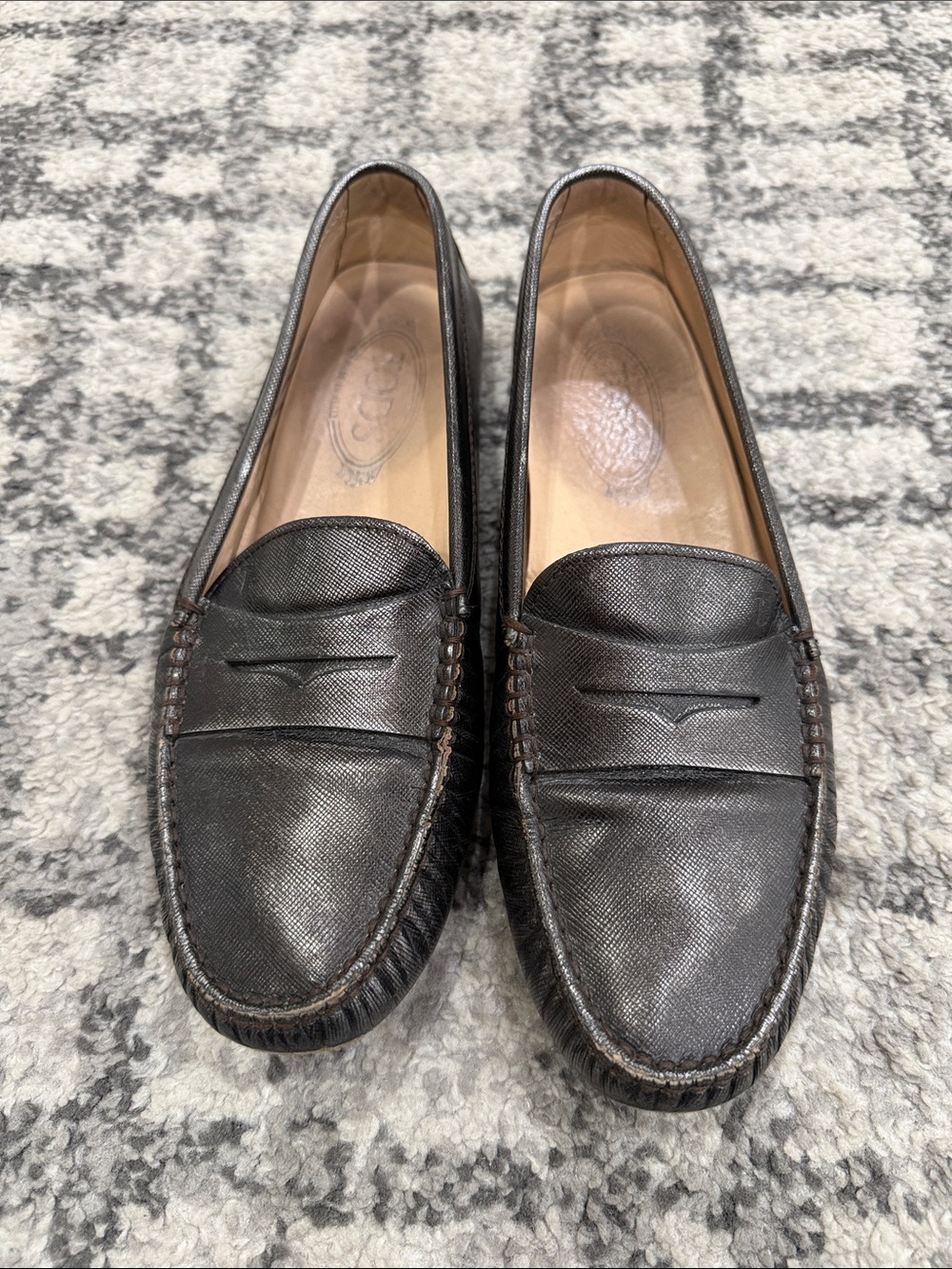 Tod's Brown Leather Penny Loafers